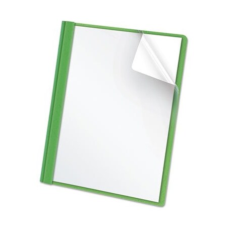 Tops Business Forms Oxford, Clear Front Report Cover, 3 Fasteners, Letter, 1/2in Capacity, Green, 25PK 55807